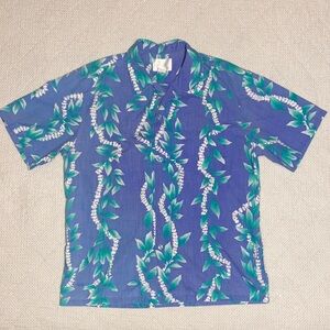 Blue Floral Men's Vintage 70s Nui Nalu floral print Hawaiian